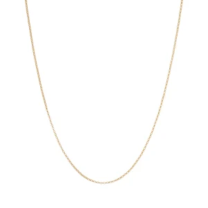55cm 2mm Width Hollow Belcher Chain in 9kt Yellow Gold