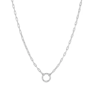45cm Rope O Ring Paperclip Chain Necklace in Sterling Silver