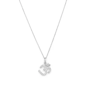 45cm Aum Necklace with 0.18tw of Laboratory-Grown Diamonds in Sterling Silver and Platinum
