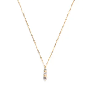 45cm Three Stone Swirl Necklace with 0.23tw of Laboratory-Grown Diamonds in 9kt Yellow Gold