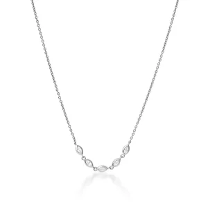 45cm Cubic Zirconia Marquise Necklace in Sterling Silver