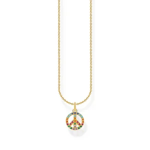 THOMAS SABO Necklace peace with colourful stones gold