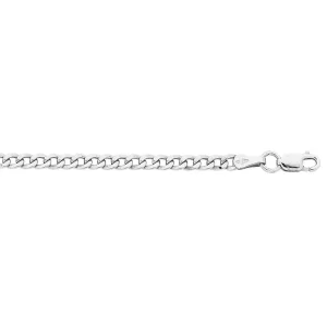 9kt White Gold Silver Infused Chain Necklace 50cm