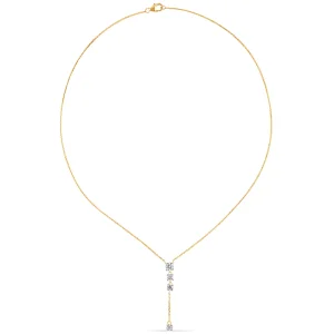 43cm Drop Lariat Necklace with 1.00tw of Laboratory-Grown Diamonds in 9kt Yellow Gold