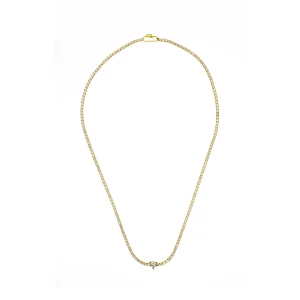 SWEETHEART TENNIS NECKLACE GOLD 42CM