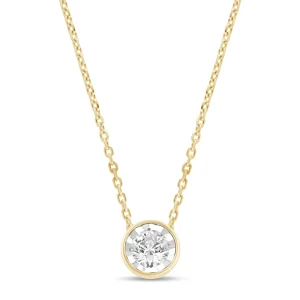 0.20ct Diamond Solitaire Bezel 45cm Necklace in 9kt Yellow Gold