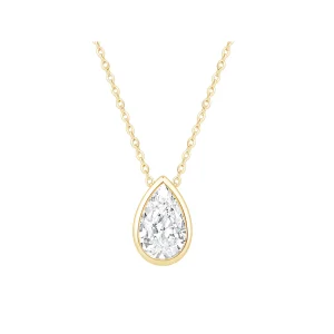 45cm Pear Cut Solitaire Necklace with 0.50ct of Laboratory-Grown Diamonds in 9kt Yellow Gold
