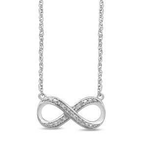 Brilliant Claw Infinity Necklace with 0.05ct of Diamonds in Sterling Silver