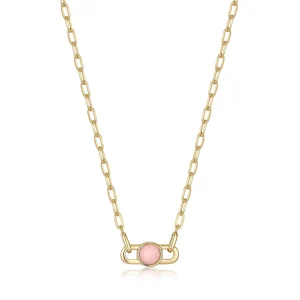 Ania Haie Gold Orb Rose Quartz Link Necklace