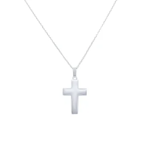 45cm Plain Cross Necklace in Sterling Silver