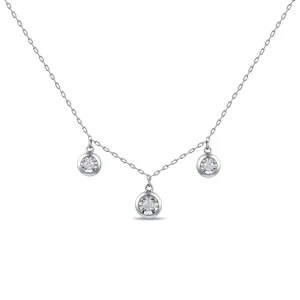 3 Station Necklace with 0.20tw of Diamonds in Sterling Silver