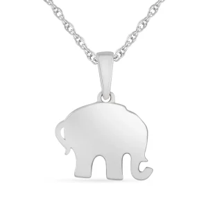 Children's Elephant Pendant Necklace with 0.05tw of Diamonds in Sterling Silver