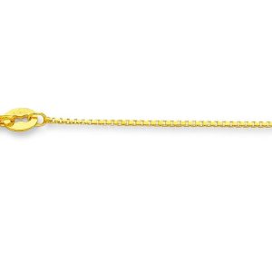 40cm 8-Sided Box Chain in 9kt Yellow Gold
