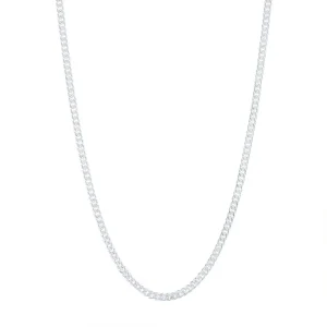 55cm 3mm Width Curb Chain Necklace in Sterling Silver