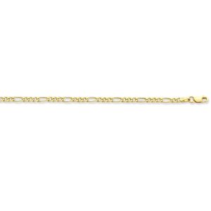 50cm Flat Figaro Chain in 9kt Yellow Gold