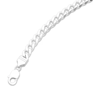 55cm 8mm-8.5mm Width Curb Chain Necklace in Sterling Silver