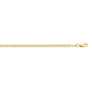 65cm Diamond Cut Curb Chain in 9kt Yellow Gold