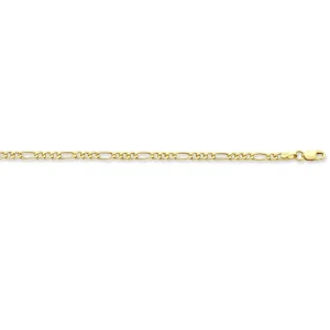 65cm Flat Figaro Chain in 9kt Yellow Gold