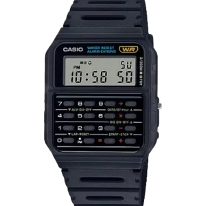 Casio Calculator Data Bank Black Resin Band Watch CA53W-1