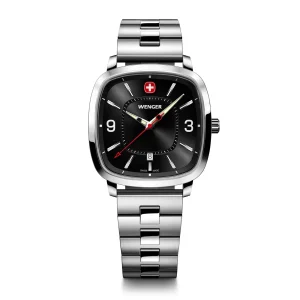 Wenger Vintage Sport 37mm Black Dial Stainless Steel Watch 01.1921.108