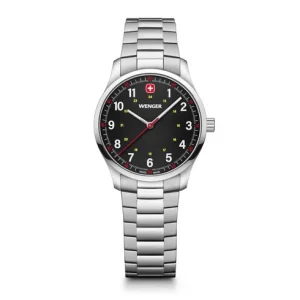 Wenger City Sport 34mm Black Dial Stainless Steel Watch 01.1421.128