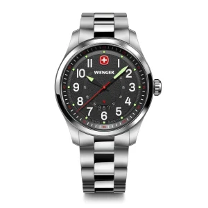 Wenger Terragraph 43 mm Black Dial Stainless Steel Watch 01.0541.122