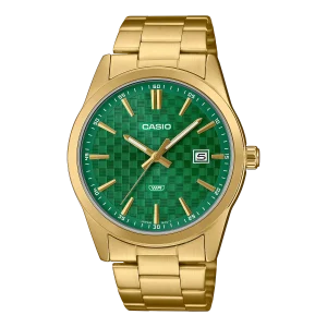 Casio Standard Gold Stainless Steel Green Dial Watch MTP-VD03G-3A
