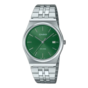 Casio Standard Silver Stainless Steel Green Dial Watch MTPB145D-3A