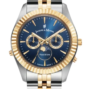 JDM Inspiration Moonphase Day-Date Two Tone Blue 5 ATM Watch JWG01604