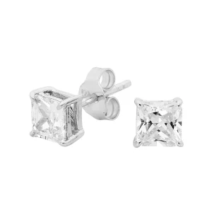 Georgini 5Mm Sq Clear Stud Silver