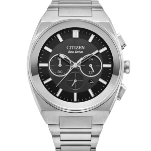 Citizen Eco-Drive Stainless Steel Black Dial Watch CA4580- 50E