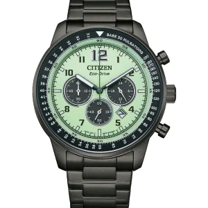 Citizen Eco-Drive Stainless Steel  Green Dial Watch CA4507- 84X