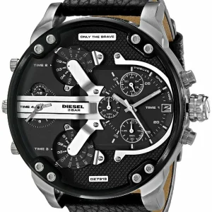 Diesel Mr. Daddy 2.0 Multifunction Black Leather Watch