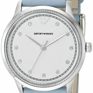 Emporio Armani Women's Blue Leather Crystals Watch AR1914