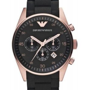 Emporio Armani Black Chronograph Steel Watch SKU 123456