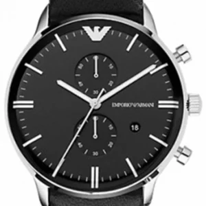 Emporio Armani Leather Chronograph Watch for Men AR0397