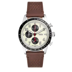 Fossil Sport Tourer Chronograph Brown Leather Strap Watch FS6042