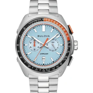 Bulova Racer Chronograph Blue Dial Stainless Steel Watch 98B432