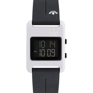 Adidas Originals Retro Pop One Black Silicone Strap Watch AOST23567