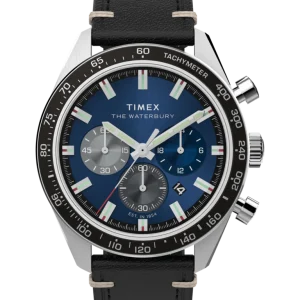 Timex Waterbury Chronograph Leather Strap Watch TW2Y18600