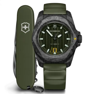 Victorinox I.N.O.X Automatic 41mm Set Green Rubber Green Dial Carbon Case Watch 242021.1