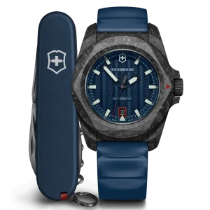 Victorinox I.N.O.X Automatic 41mm Set Blue Rubber Blue Dial Carbon Case Watch 242022.1