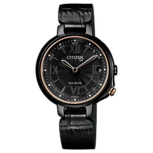Citizen Eco-Drive 100th Anniversary Black Leather Strap Watch EE4055-17E