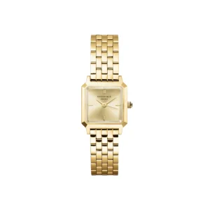 Rosefield Boxelle Gold Dial Stainless Steel Watch and Crystal Detailed Bracelet BCGTC-X284