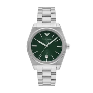 Emporio Armani Three-Hand Date Green Dial Stainless Steel Watch AR11621