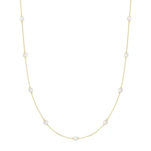 Ania Haie Gold Shell Pearl Station Chain Necklace