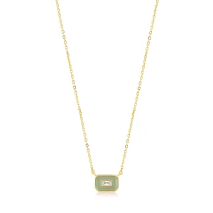 Ania Haie Sage Enamel Emblem Gold Necklace