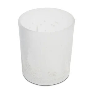 Glass Festive Forest Scene Christmas Tealight Holder - White