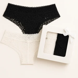 Victoria's Secret Cheeky Black & White Knickers 2 Pack Set - Small