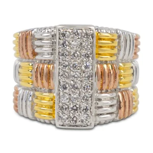 Olivia Tritone Weave Band Ring 20-6780 - Size 6
